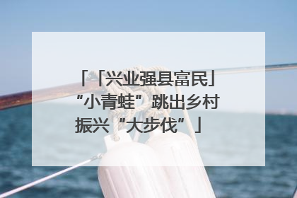 「兴业强县富民」“小青蛙”跳出乡村振兴“大步伐”