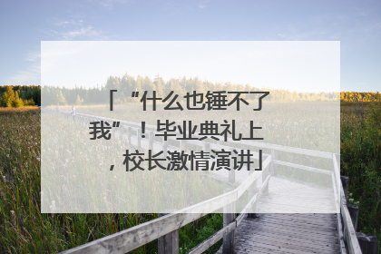 “什么也锤不了我”！毕业典礼上，校长激情演讲
