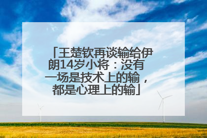 王楚钦再谈输给伊朗14岁小将：没有一场是技术上的输，都是心理上的输