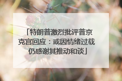 特朗普激烈批评普京 克宫回应：或因情绪过载 仍感谢其推动和谈
