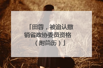 田蓉，被追认撤销省政协委员资格（附简历）