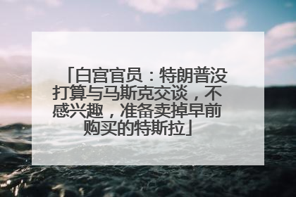 白宫官员：特朗普没打算与马斯克交谈，不感兴趣，准备卖掉早前购买的特斯拉