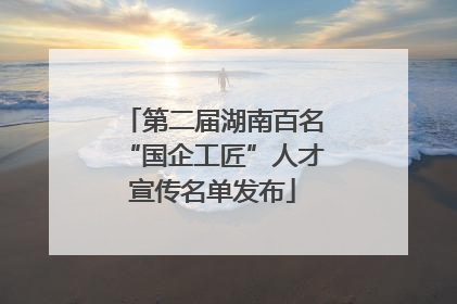 第二届湖南百名“国企工匠”人才宣传名单发布