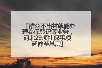 群众不出村就能办理参保登记等业务，河北29项社保事项延伸至基层