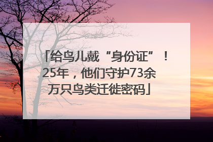 给鸟儿戴“身份证”！25年，他们守护73余万只鸟类迁徙密码