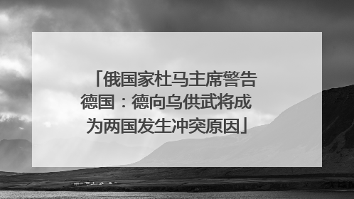 俄国家杜马主席警告德国：德向乌供武将成为两国发生冲突原因