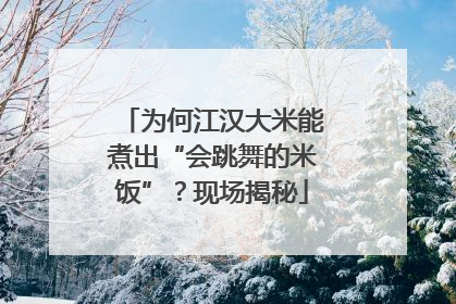 为何江汉大米能煮出“会跳舞的米饭”？现场揭秘