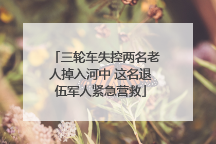 三轮车失控两名老人掉入河中 这名退伍军人紧急营救