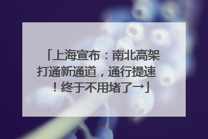 上海宣布：南北高架打通新通道，通行提速！终于不用堵了→