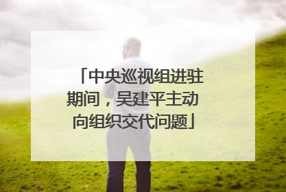 中央巡视组进驻期间，吴建平主动向组织交代问题