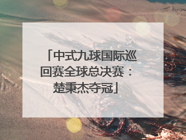 中式九球国际巡回赛全球总决赛：楚秉杰夺冠