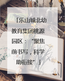 乐山城北幼教育集团桃源园区：“聚焦前书写，科学助衔接”