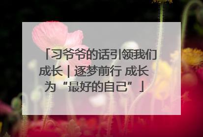 习爷爷的话引领我们成长｜逐梦前行 成长为“最好的自己”