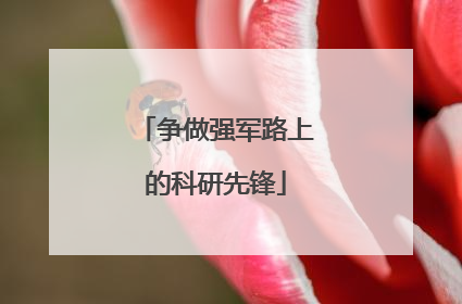 争做强军路上的科研先锋