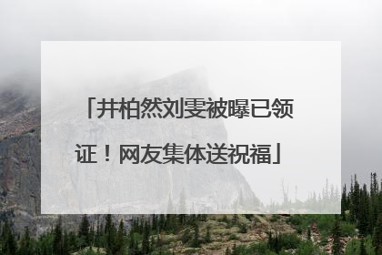 井柏然刘雯被曝已领证！网友集体送祝福
