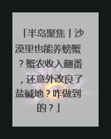 半岛聚焦丨沙漠里也能养螃蟹？蟹农收入翻番，还意外改良了盐碱地？咋做到的？
