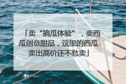 卖“摘瓜体验”，卖西瓜创意甜品，这里的西瓜卖出高价还不愁卖