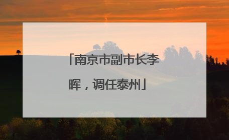 南京市副市长李晖，调任泰州