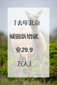 去年北京城镇新增就业29.9万人