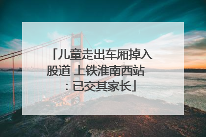 儿童走出车厢掉入股道 上铁淮南西站：已交其家长