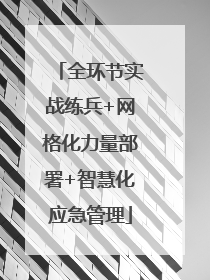 全环节实战练兵+网格化力量部署+智慧化应急管理