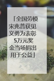 全国劳模宋兆普获见义勇为表彰 5万元奖金当场捐出用于公益