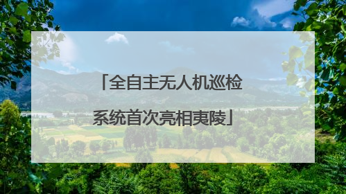 全自主无人机巡检系统首次亮相夷陵