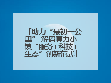 助力“最初一公里” 解码算力小镇“服务+科技+生态”创新范式