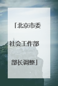 北京市委社会工作部部长调整