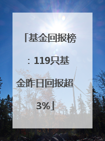基金回报榜：119只基金昨日回报超3%