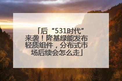后“531时代”来袭！隆基绿能发布轻质组件，分布式市场后续会怎么走