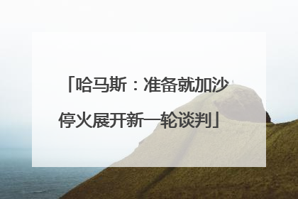 哈马斯：准备就加沙停火展开新一轮谈判