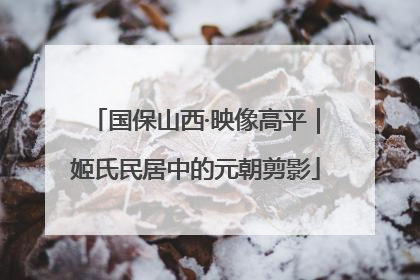 国保山西·映像高平｜姬氏民居中的元朝剪影