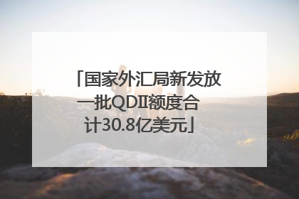 国家外汇局新发放一批QDII额度合计30.8亿美元