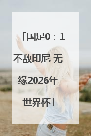 国足0：1不敌印尼 无缘2026年世界杯