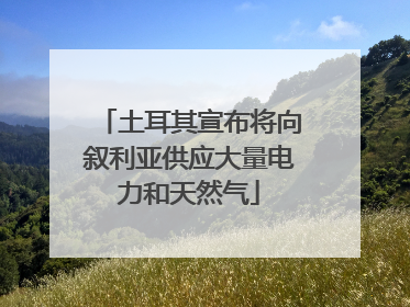 土耳其宣布将向叙利亚供应大量电力和天然气