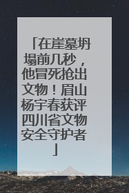 在崖墓坍塌前几秒，他冒死抢出文物！眉山杨宇春获评四川省文物安全守护者