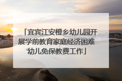 宜宾江安橙乡幼儿园开展学前教育家庭经济困难幼儿免保教费工作
