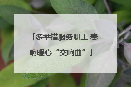 多举措服务职工 奏响暖心“交响曲”