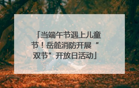 当端午节遇上儿童节！岳麓消防开展“双节”开放日活动