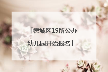 德城区19所公办幼儿园开始报名