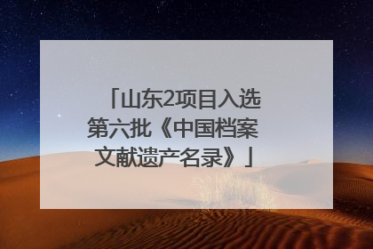 山东2项目入选第六批《中国档案文献遗产名录》