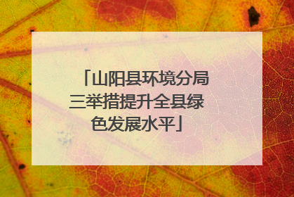 山阳县环境分局三举措提升全县绿色发展水平