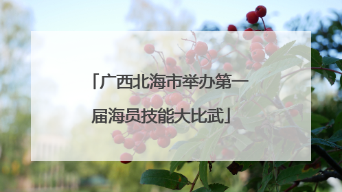 广西北海市举办第一届海员技能大比武