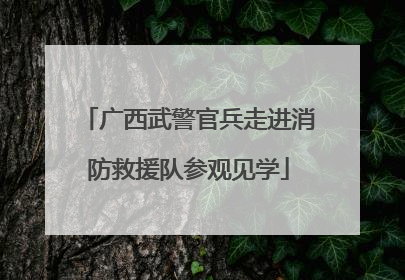 广西武警官兵走进消防救援队参观见学