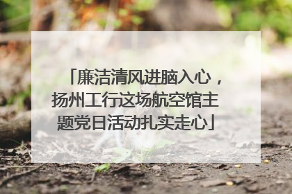 廉洁清风进脑入心，扬州工行这场航空馆主题党日活动扎实走心