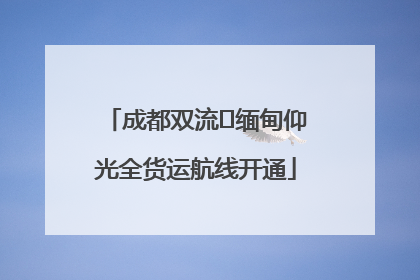 成都双流⇌缅甸仰光全货运航线开通