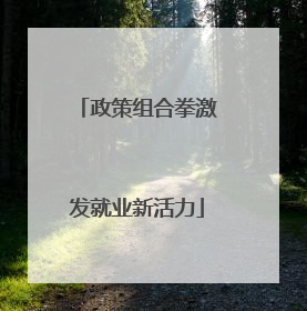 政策组合拳激发就业新活力