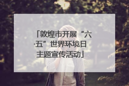 敦煌市开展“六·五”世界环境日主题宣传活动