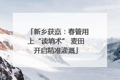 新乡获嘉：春管用上“读墒术” 麦田开启精准灌溉